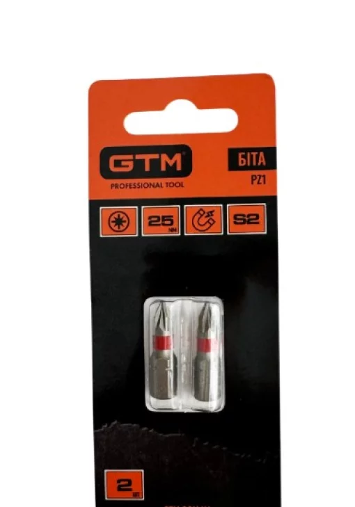 Біти GTM PZ1, 25 мм, зі сталі S2, 2 шт