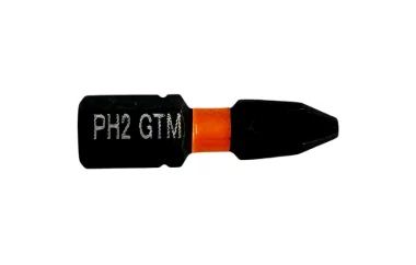 Набір ударних біт GTM Impact PH2, 25 мм зі сталі S2 (профупаковка 20 од)