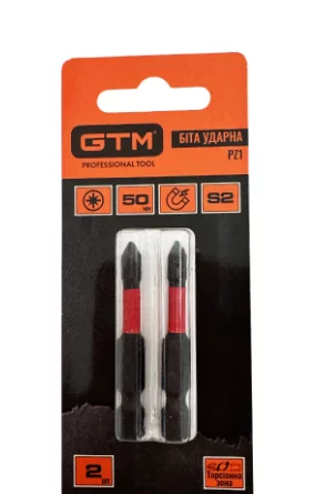 Бита ударная GTM PZ1, 50 мм, из стали S2, 2 шт