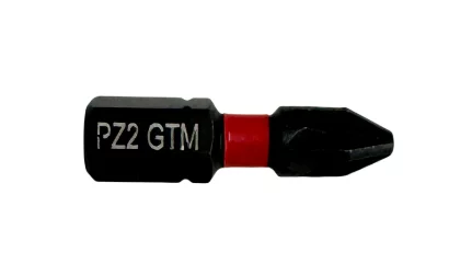 Набор ударных бит GTM Impact PZ2, 25 мм из стали S2 (профупаковка 20 шт)