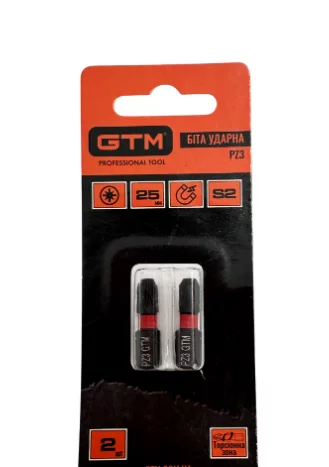 Біта ударна GTM Impact PZ3, 25 мм, зі сталі S2 (комплект 2 шт)