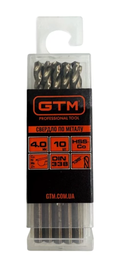 Свердло 4,0 мм GTM HSS-Co5 10шт