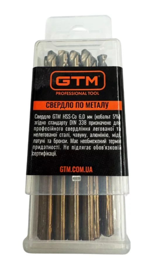 Сверло 6,0 мм GTM HSS-Co5 10шт