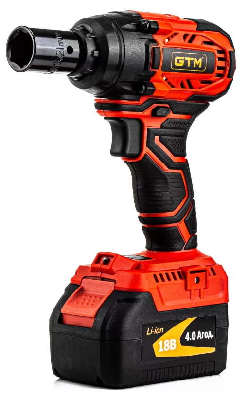 Гайковерт акумуляторний GTM IWC18/320BL, ударний, 1/2", 2 АКБ по 4А*год, ЗП