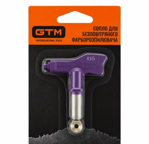 Сопло GTM 415 для безповітряного фарборозпилювача GTM ASG-1500/1010, 0,015", факел 200 мм