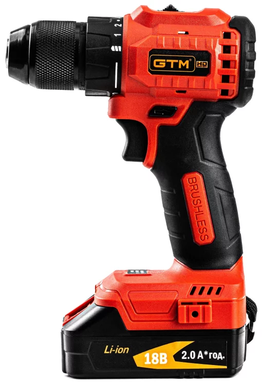 Шурупокрут акумуляторний GTM DS18/50BL, безщітковий + 2 АКБ і ЗП у кейсі