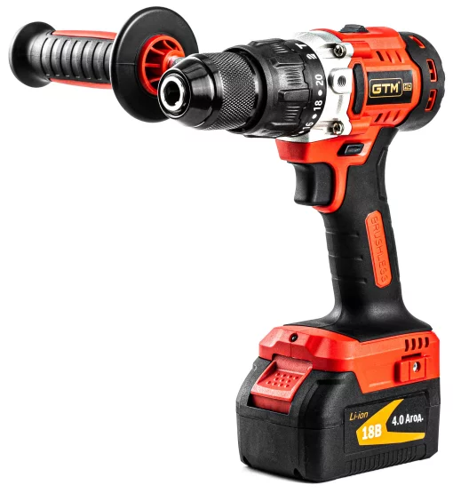 Акумуляторний шуруповерт ударний GTM DSI18/80BL, 2 АКБ по 4А*год, ЗП