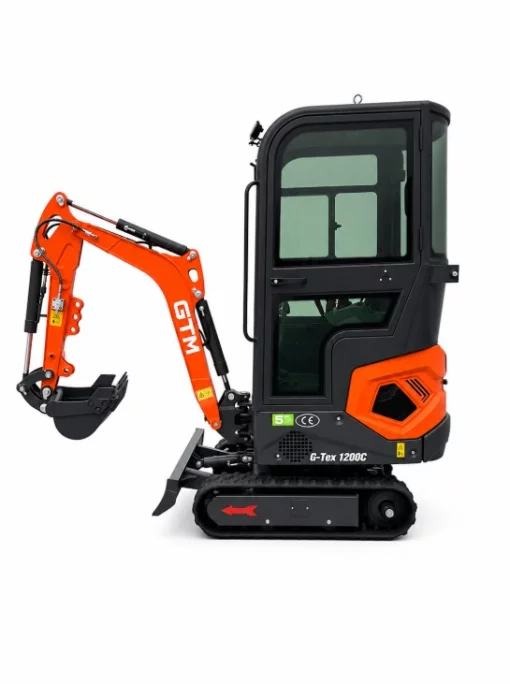 Мини-экскаватор GTM G-Tex 1200C, 1200 кг, 10,2 л.с., с кабиной