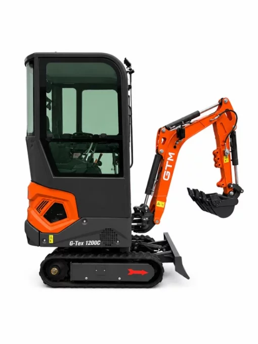 Мини-экскаватор GTM G-Tex 1200C, 1200 кг, 10,2 л.с., с кабиной
