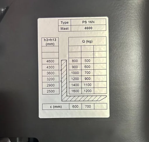 Штабелер електричний GTM PS16N 4600, 1,6т/4,6м,&nbsp;самохідний з площ. оператора